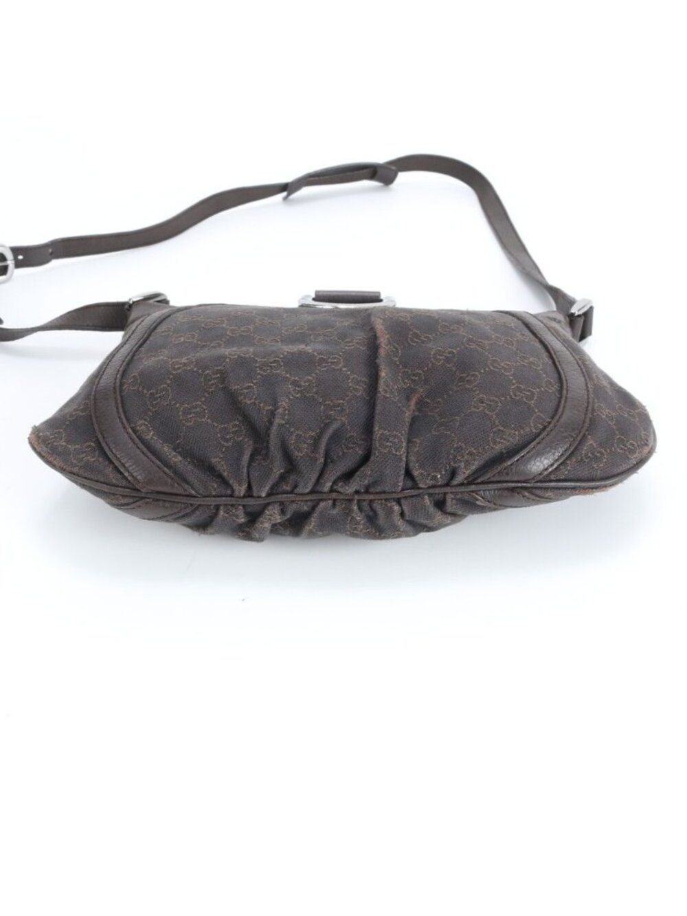 Gucci GG Canvas Abbey Leather Shoulder Bag Crossbody Brown - Picture 6 of 9
